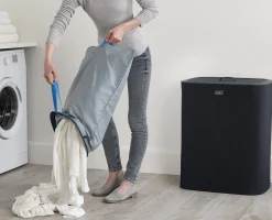 Fashion Panier A Linge Tota Plastique/ 90 Litres - 2 Bacs Avec Sacs Transportables - Unisexe Accessoires Salle De Bains