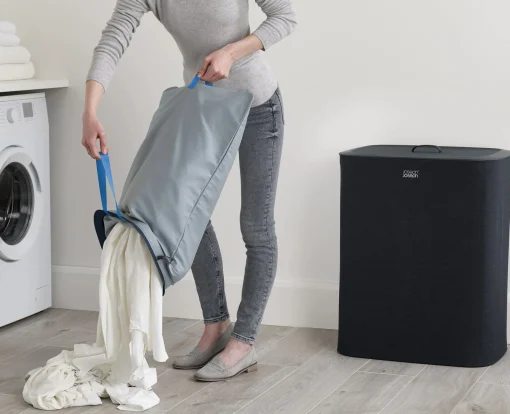 Fashion Panier A Linge Tota Plastique/ 90 Litres - 2 Bacs Avec Sacs Transportables - Unisexe Accessoires Salle De Bains