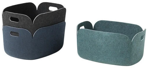 Fashion Panier Restore Tissu Bleu / 35 X 48 Cm - Feutre 100% Recycle - Unisexe Accessoires Bureau
