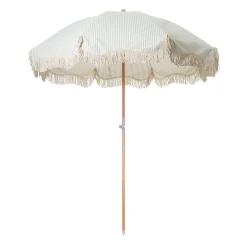 Clearance Parasol The Premium Beach Tissu Bois Blanc Vert Beige / O 180 Cm - Inclinable - Unisexe Parasols