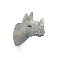 New Patere Animal Bois / Rhino -Sculpte Main - Unisexe Portemanteaux Patères Portants