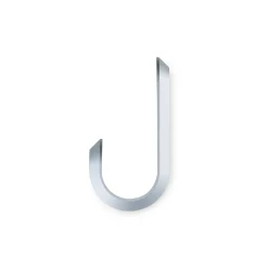 New Patere Curve Mini Gris Argent Metal / Set De 2 - H 5,8 Cm - Unisexe Portemanteaux Patères Portants