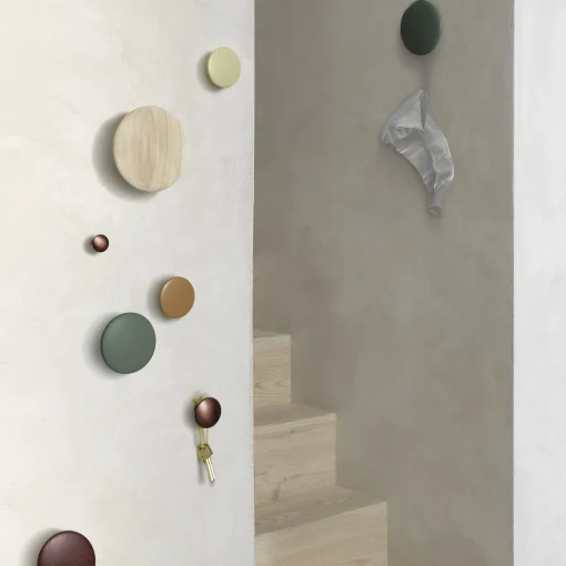 Best Sale Patere The Dots Wood Bois Orange Marron / Small - O 9 Cm - Unisexe Portemanteaux Patères Portants