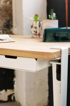 Flash Sale Pied Avec Fixation Etau Metal Blanc / H 75 Cm - Pour Creer Table & Bureau - Unisexe Tables