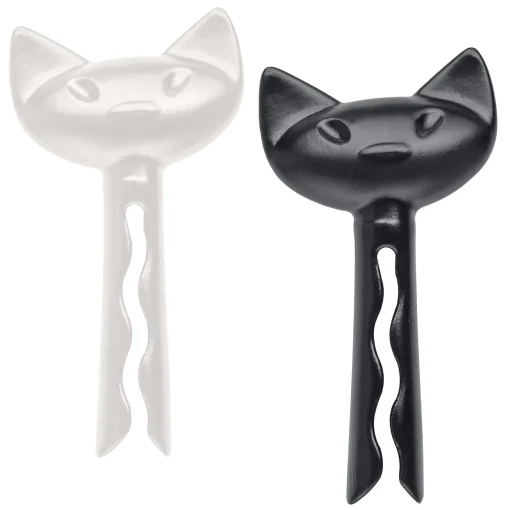 New Pince A Sachet Miaou Plastique Blanc Noir / Set De 2 - Unisexe Nettoyage Et Rangement