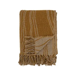 Shop Plaid Ginna Tissu Jaune / 160 X 130 Cm - Coton Recycle - Unisexe Linge De Lit