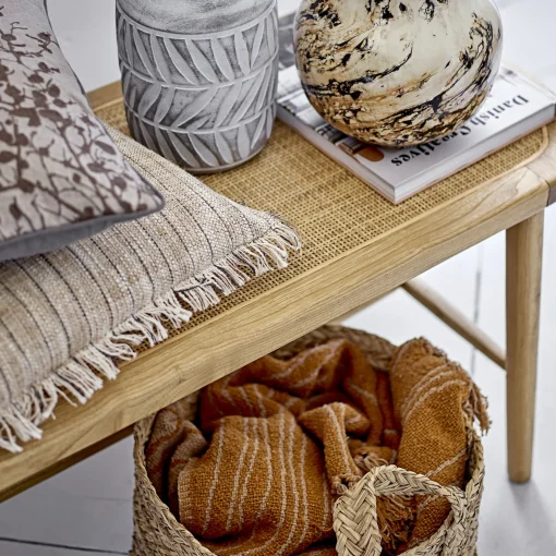 Shop Plaid Ginna Tissu Jaune / 160 X 130 Cm - Coton Recycle - Unisexe Linge De Lit
