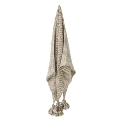Cheap Plaid Giovanna Tissu Beige / 150 X 125 Cm - Coton & Laine - Unisexe Linge De Lit