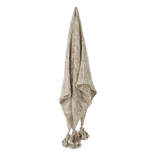 Cheap Plaid Giovanna Tissu Beige / 150 X 125 Cm - Coton & Laine - Unisexe Linge De Lit