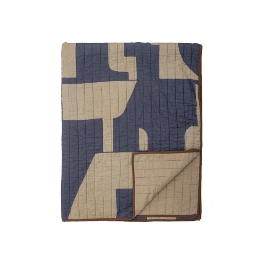 Cheap Plaid Roosi Tissu Bleu / 150 X 130 Cm - Coton Matelasse - Unisexe Linge De Lit