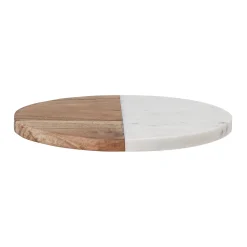 Store Planche À Découper Gya Pierre Blanc Bois Naturel / O 25,5 Cm - Bois & Marbre - Unisexe Couteaux Et Planches À Découper