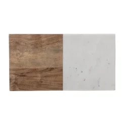 Flash Sale Planche À Découper Gya Pierre Blanc Bois Naturel / 38 X 20,5 Cm - Bois & Marbre - Unisexe Couteaux Et Planches À Découper
