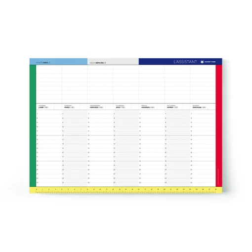 Sale Planificateur Hebdomadaire Assitant Week Papier / 52 Feuilles Pour 1 An D'Orga - 30 X 21 Cm - Unisexe Accessoires Bureau