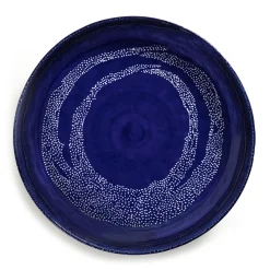 New Plat De Service Feast Ceramique Bleu Medium / O 36 X H 6 Cm - Unisexe Plateaux Et Plats De Service