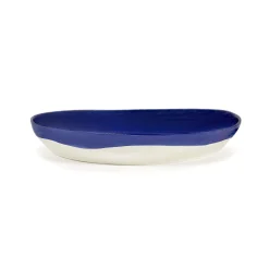New Plat De Service Feast Ceramique Bleu Medium / O 36 X H 6 Cm - Unisexe Plateaux Et Plats De Service