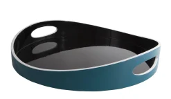 Hot Plateau Basile Small Bois Bleu Noir / Bois - O 40 Cm - Unisexe Plateaux Et Plats De Service
