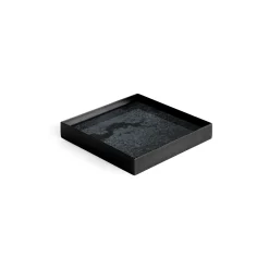 Cheap Plateau Charcoal Mirror Verre Noir / Vide-Poche - 16 X 16 Cm - Metal & Verre - Unisexe Plateaux Et Plats De Service