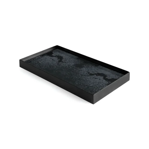 Outlet Plateau Charcoal Mirror Verre Noir / Vide-Poche - 31 X 17 Cm - Metal & Verre - Unisexe Plateaux Et Plats De Service