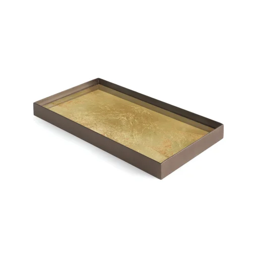 Flash Sale Plateau Gold Leaf Verre Or / Vide-Poche - 31 X 17 Cm - Metal & Verre - Unisexe Plateaux Et Plats De Service