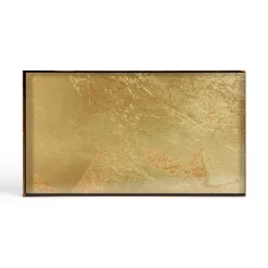 Flash Sale Plateau Gold Leaf Verre Or / Vide-Poche - 31 X 17 Cm - Metal & Verre - Unisexe Plateaux Et Plats De Service