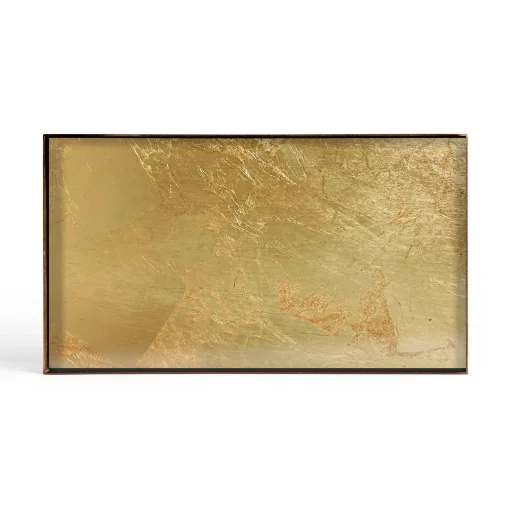 Flash Sale Plateau Gold Leaf Verre Or / Vide-Poche - 31 X 17 Cm - Metal & Verre - Unisexe Plateaux Et Plats De Service