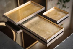 Flash Sale Plateau Gold Leaf Verre Or / Vide-Poche - 31 X 17 Cm - Metal & Verre - Unisexe Plateaux Et Plats De Service