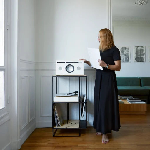 New Platine Vinyle Square Bois Naturel / Enceinte Haute Fidelite - Unisexe Enceintes Audio Son