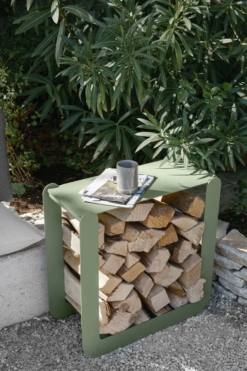 Cheap Porte-Buches Nevado Metal Rouge / Tabouret - L 60 X H 60 Cm - Unisexe Barbecues Et Braseros