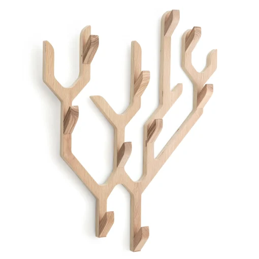 Online Portemanteau Mural Ambroise Bois Naturel / L 56.5 X H 67.7 Cm - Chene - Unisexe Portemanteaux Patères Portants