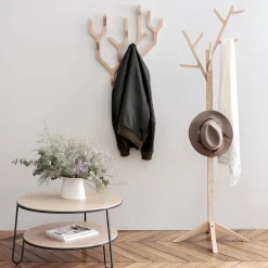 Online Portemanteau Mural Ambroise Bois Naturel / L 56.5 X H 67.7 Cm - Chene - Unisexe Portemanteaux Patères Portants