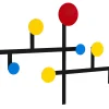 Best Portemanteau Mural Piet Metal Multicolore Noir / 9 Patères / Modulable - Unisexe Portemanteaux Patères Portants