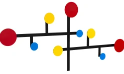 Best Portemanteau Mural Piet Metal Multicolore Noir / 9 Patères / Modulable - Unisexe Portemanteaux Patères Portants