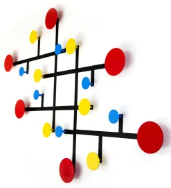 Best Portemanteau Mural Piet Metal Multicolore Noir / 9 Patères / Modulable - Unisexe Portemanteaux Patères Portants