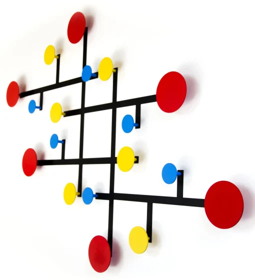 Best Portemanteau Mural Piet Metal Multicolore Noir / 9 Patères / Modulable - Unisexe Portemanteaux Patères Portants