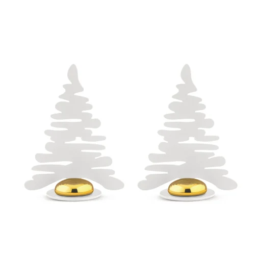 Online Porte-Nom Barkplace Tree Metal Blanc / Set De 2 Sapins En Acier - H 8 Cm - Unisexe Accessoires Cuisine
