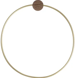 Best Sale Porte-Serviettes Mural Brass Bois Or Bois Naturel Metal - Unisexe Accessoires Salle De Bains