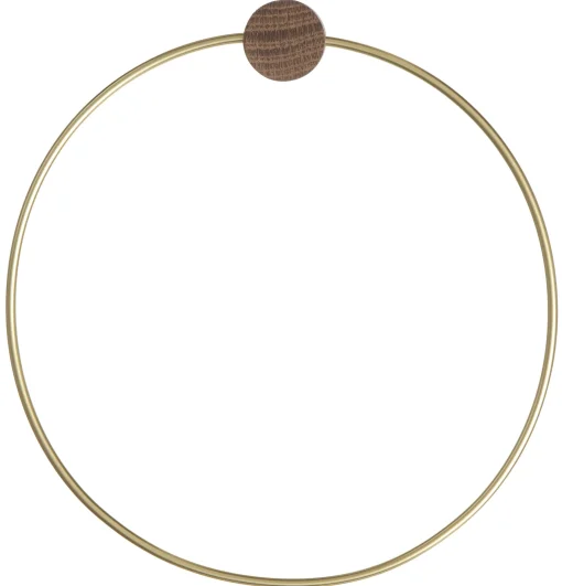 Best Sale Porte-Serviettes Mural Brass Bois Or Bois Naturel Metal - Unisexe Accessoires Salle De Bains