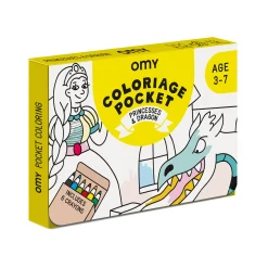 Shop Poster A Colorier Coloriage Pocket - Princesses & Dragons Papier Blanc Noir / 52 X 38 Cm - Unisexe Jeux Et Loisirs