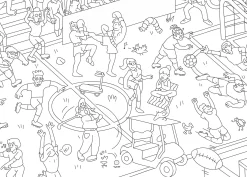Online Poster A Colorier Papier Blanc Noir / 100 X 70 Cm - Unisexe Jeux Et Loisirs