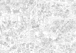 Outlet Poster A Colorier Papier Blanc Noir / 100 X 70 Cm - Unisexe Jeux Et Loisirs
