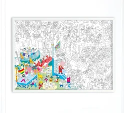 Outlet Poster A Colorier Papier Blanc Noir / 100 X 70 Cm - Unisexe Jeux Et Loisirs