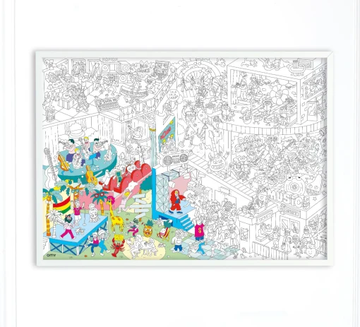 Outlet Poster A Colorier Papier Blanc Noir / 100 X 70 Cm - Unisexe Jeux Et Loisirs