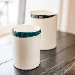 Store Pot A Couverts Esquisse Ceramique Bleu / H 19 Cm - Ceramique - Unisexe Nettoyage Et Rangement