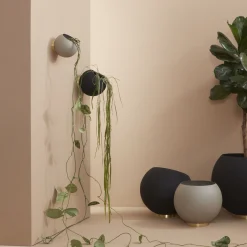 New Pot De Fleurs Mural Globe Large Metal Beige / O 21 Cm - Metal - Unisexe Pots Et Plantes