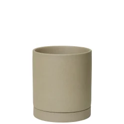Clearance Pot De Fleurs Sekki Medium Ceramique Beige / O 13,5 X H 15,7 Cm - Gres - Unisexe Pots Et Plantes