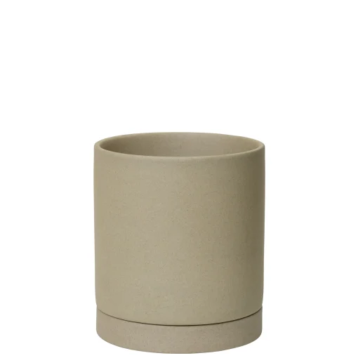 Clearance Pot De Fleurs Sekki Medium Ceramique Beige / O 13,5 X H 15,7 Cm - Gres - Unisexe Pots Et Plantes