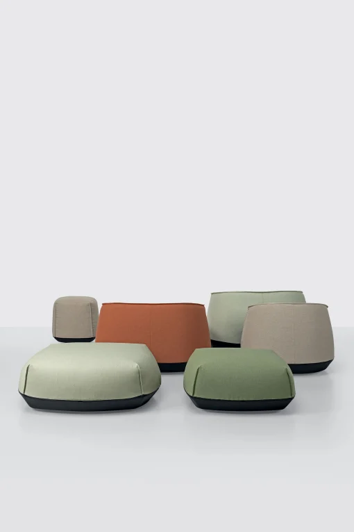 Shop Pouf Brioni Outdoor Tissu Vert / Large - 108 X 108 Cm - Unisexe Poufs Coussins Tapis D'extérieur