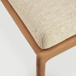 Hot Pouf Jack Outdoor Tissu Bois Beige / Teck  - 71 X 54 Cm - Unisexe Poufs Coussins Tapis D'extérieur