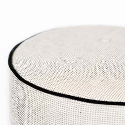 Best Sale Pouf Leo Small Tissu Noir Beige / O 42 X H 40 Cm - Coton & Lin - Unisexe Poufs