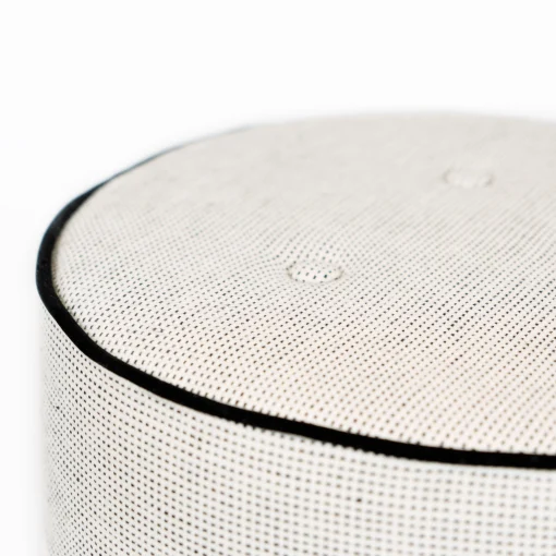 Best Sale Pouf Leo Small Tissu Noir Beige / O 42 X H 40 Cm - Coton & Lin - Unisexe Poufs